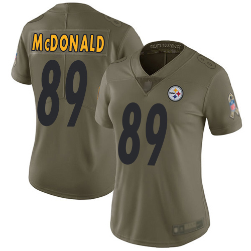 Women Pittsburgh Steelers Football #89 Limited Olive Vance McDonald 2017 Salute to Service Nike NFL Jersey